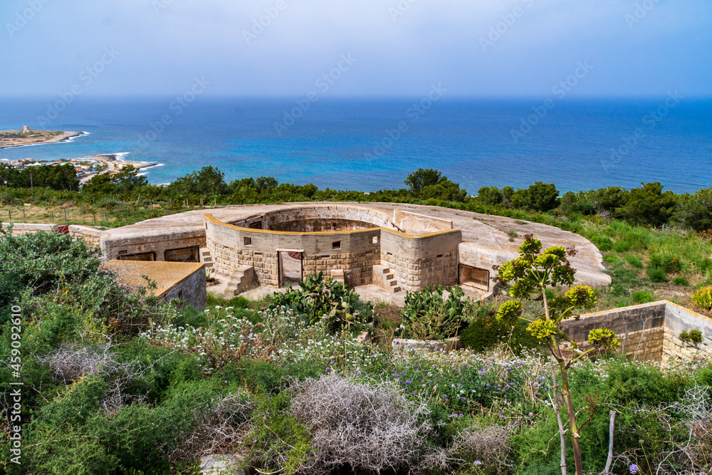 A Gun Emplacement at Fort Madliena in Swieqi, Malta.