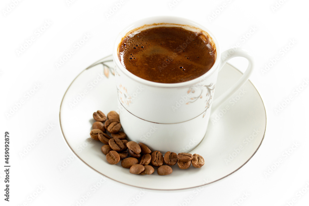traditional Turkish coffee and coffee beans traditional Turkish coffee and coffee beans