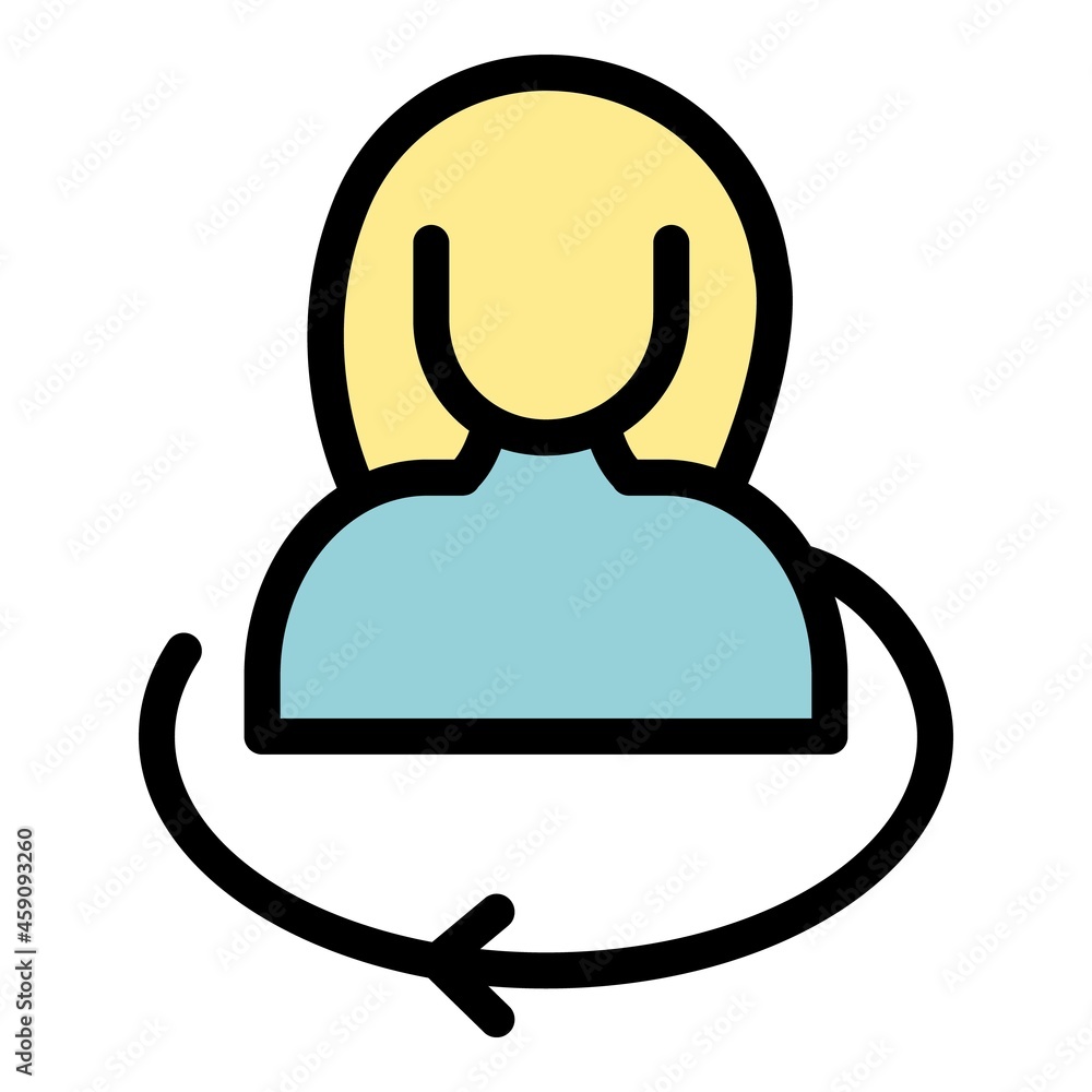 Human adaptation icon. Outline human adaptation vector icon color flat isolated Human adaptation icon. Outline human adaptation vector icon color flat isolated