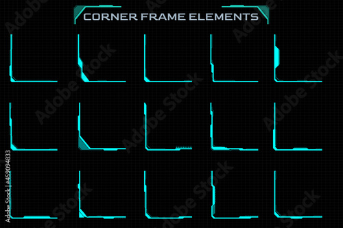 HUD Vector Futuristic Line Border Frame Template for Screen Game, Infographic Information Display Vector.