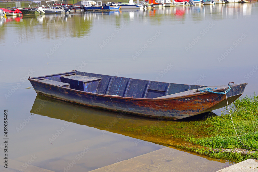 Calm river boat