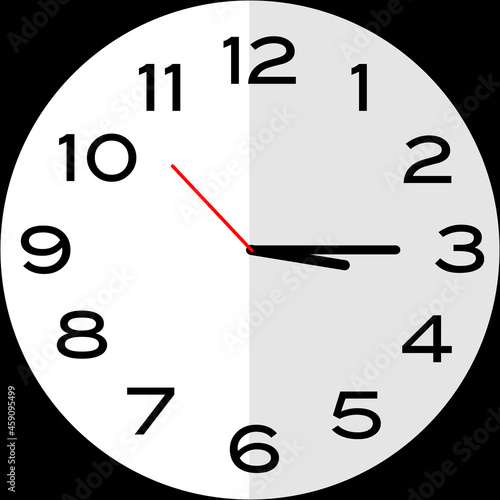 Quarter past 3 o'clock analog clock icon