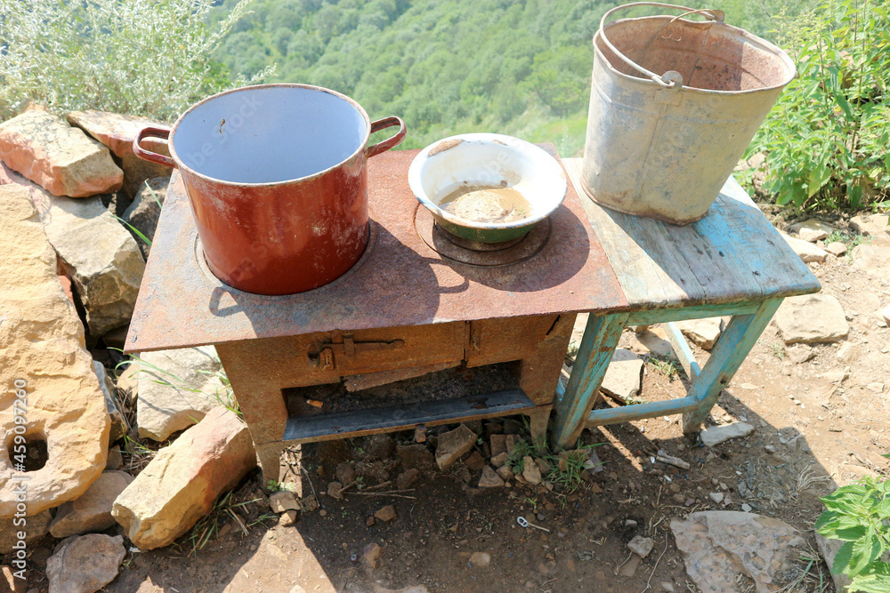 interior of old abandoned house in the mountains with broken things interior of old abandoned house in the mountains with broken things