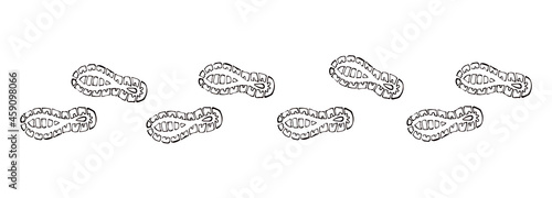 Footprints of shoes. Vector drawing