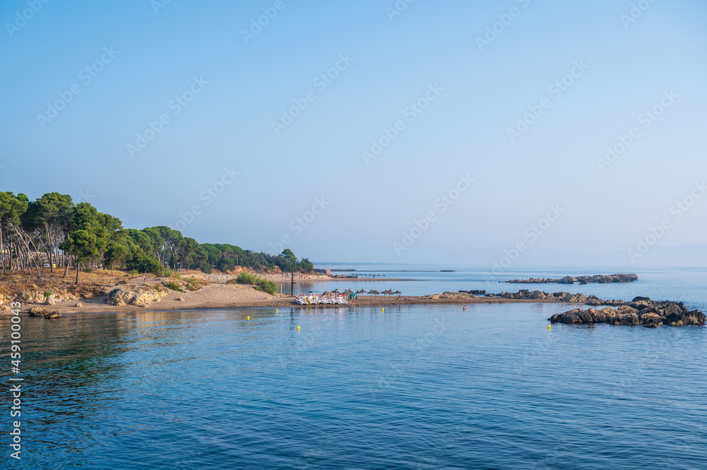 L'Escala catalonia Spain July 22 2019 sea panorama and rock formations on the coast L'Escala catalonia Spain July 22 2019 sea panorama and rock formations on the coast
