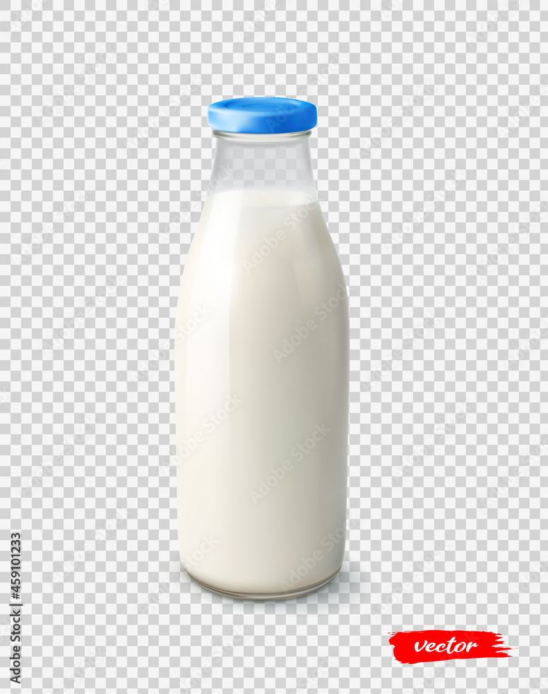 Bottle milk isolated on transparent background. Realistic vector illustration. Bottle milk isolated on transparent background. Realistic vector illustration.