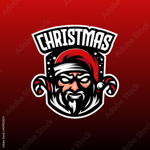 santa mascot esport logo design