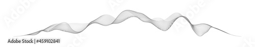 Sound wave in abstract style on white background. Abstract digital signal wave line. Vector music voice vibration, song waveform digital spectrum, audio pulse and waveform frequency equalizer.