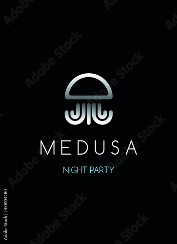Medusa logo on a black background