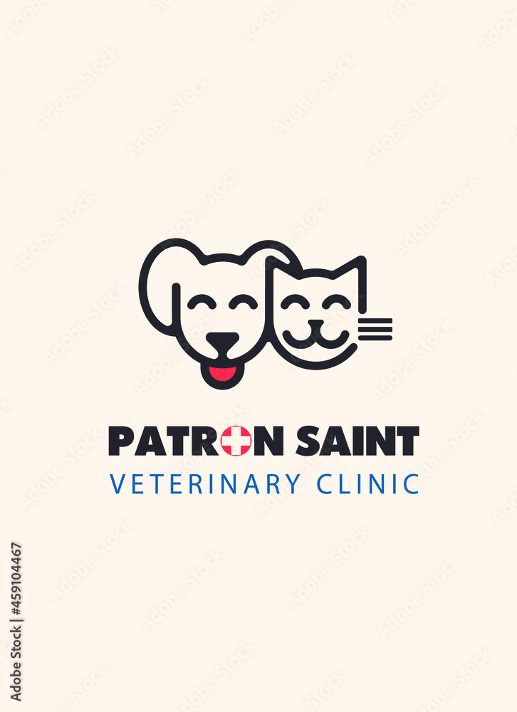 Veterinary clinic logo on a light background
