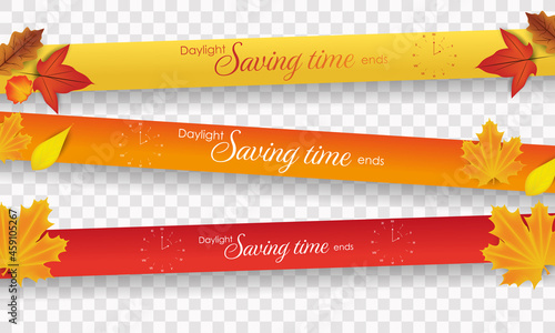 Set the clock to daylight saving time ends. Vector illustration with message