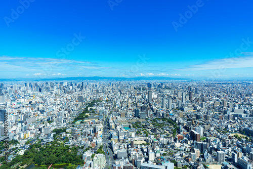 [大阪府]あべのハルカスからの大阪市街の風景