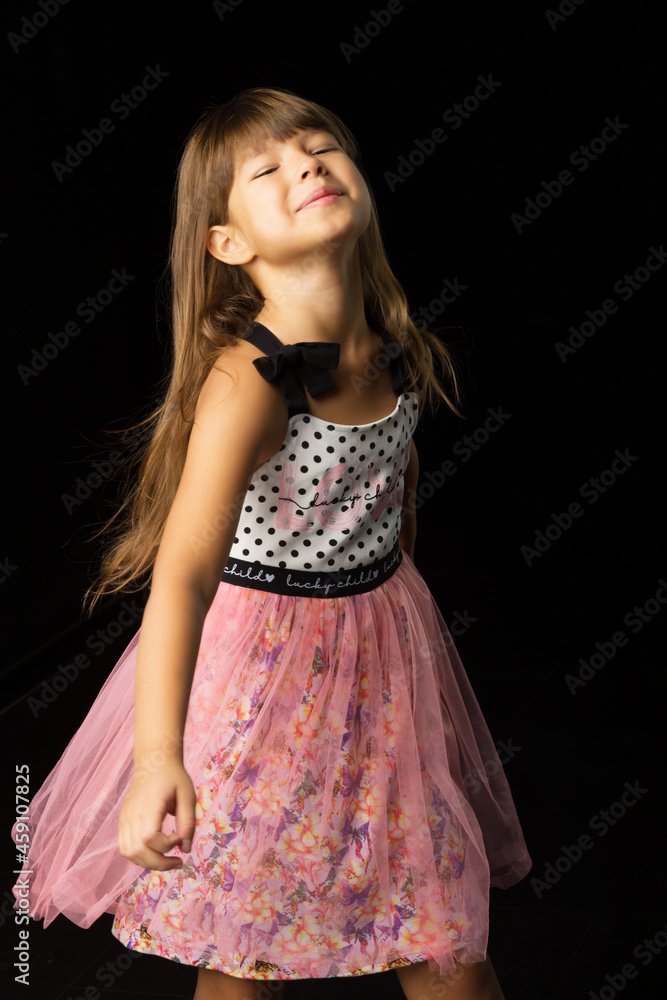 Portrait of cheerful girl in summer clothes Portrait of cheerful girl in summer clothes