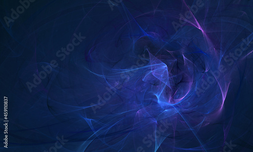 Galactic purple violet texture  dynamic ethereal substance with blue glow in deep dark space. Vortex of cosmic fluid matter  magic futuristic digital 3d illustration. Great as background  print cover.