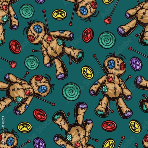 Halloween vintage seamless pattern