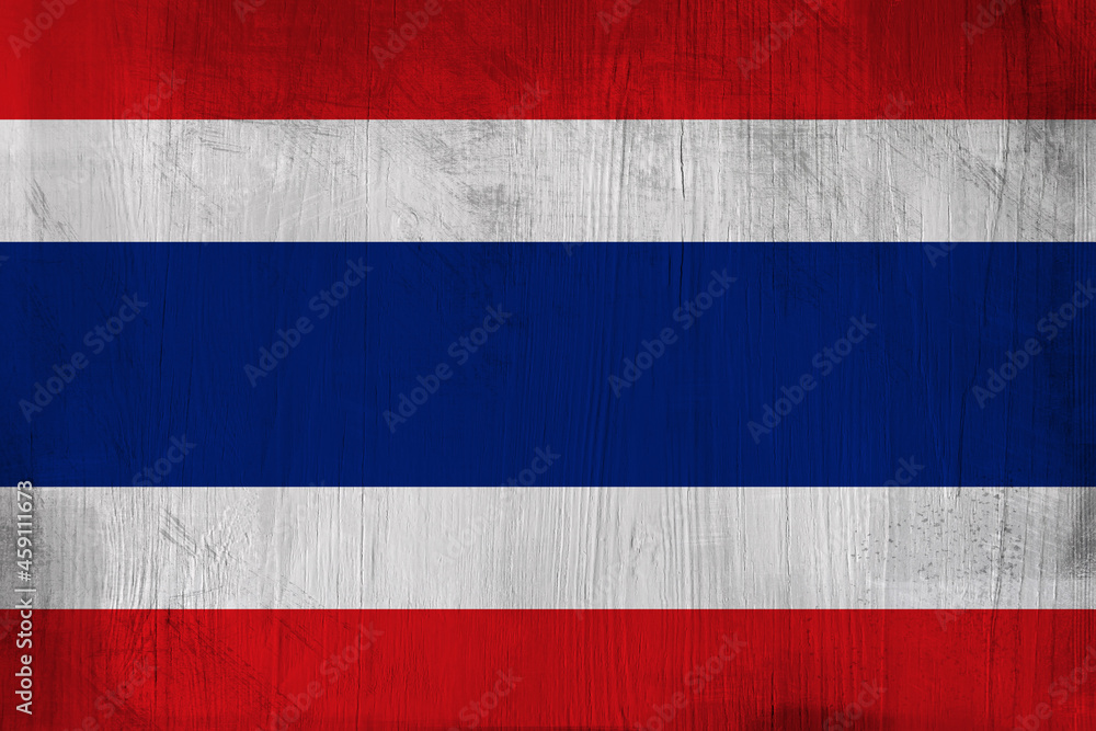Patriotic wooden background in color of Thailand flag