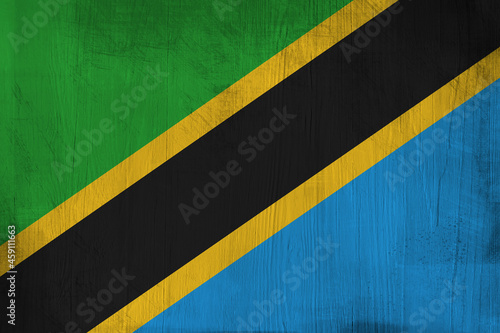 Patriotic wooden background in color of Tanzania flag