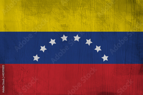 Patriotic wooden background in color of Venezuela flag