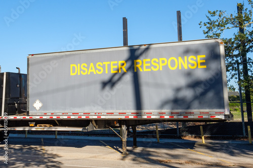 Tractor Trailer Marked Disaster Response in New Orleans Following Hurricane Ida photo