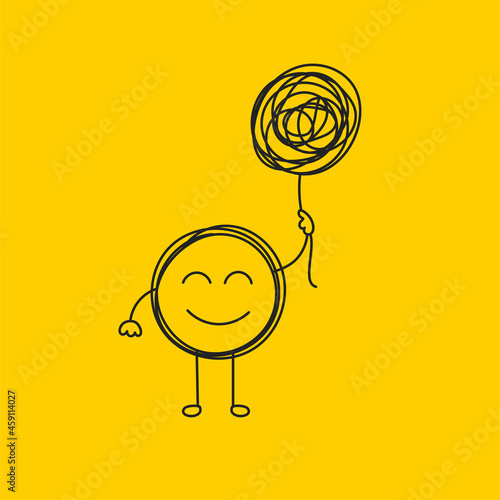 Mentor concept. Life coach hand drawn logo. Ppsychologist sketch