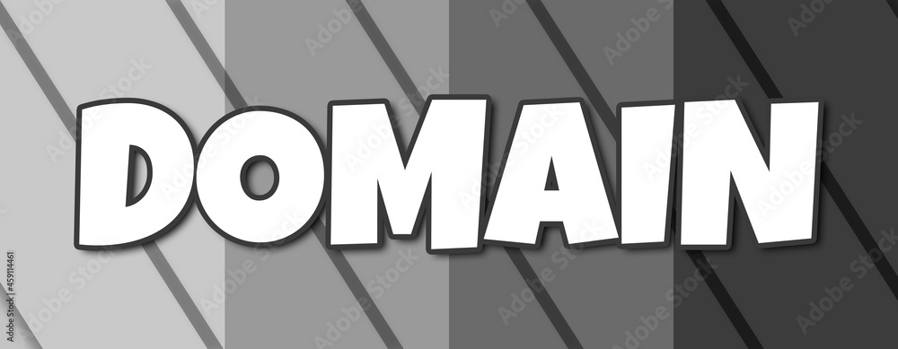 Domain - text written on striped grey background Domain - text written on striped grey background