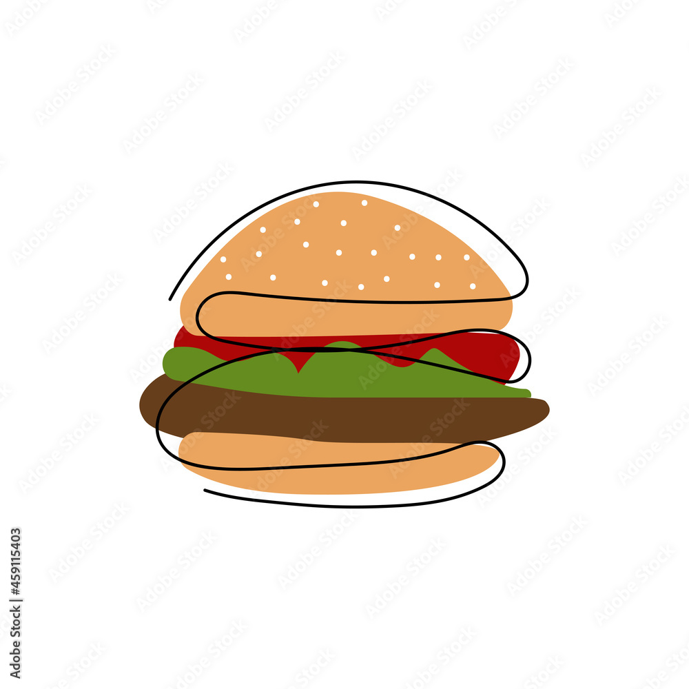 Hand drawn burger. Abstract illustration Hand drawn burger. Abstract illustration