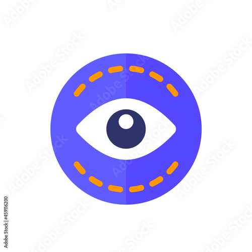 blepharoplasty, eyelid surgery icon with an eye