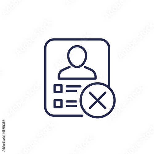 delete profile, erase account line icon