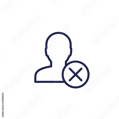 delete profile line icon, erase personal data