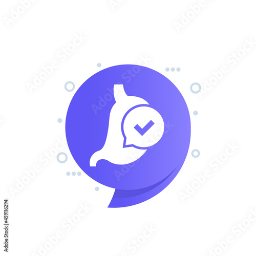 good digestion icon with a stomach, vector