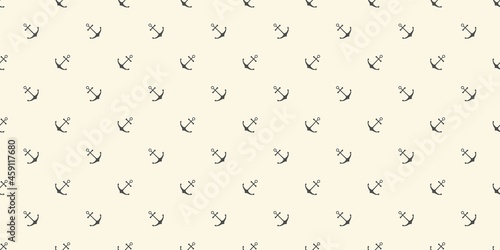 Nautical seamless pattern with geometric ship anchors © paketesama