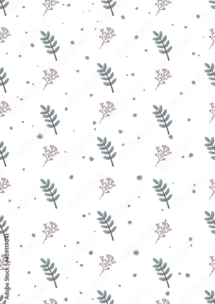 Seamless pattern with leaf. Light background. Merry Christmas and a Happy New Year Great for fabric, textile, gift wrap.