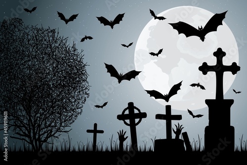 Décor avec chauves-souris pour la nuit d'halloween