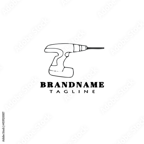 auger cartoon logo design icon template vector black