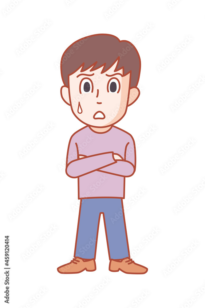 Illustration of a young man with three heads to give an opinion Illustration of a young man with three heads to give an opinion