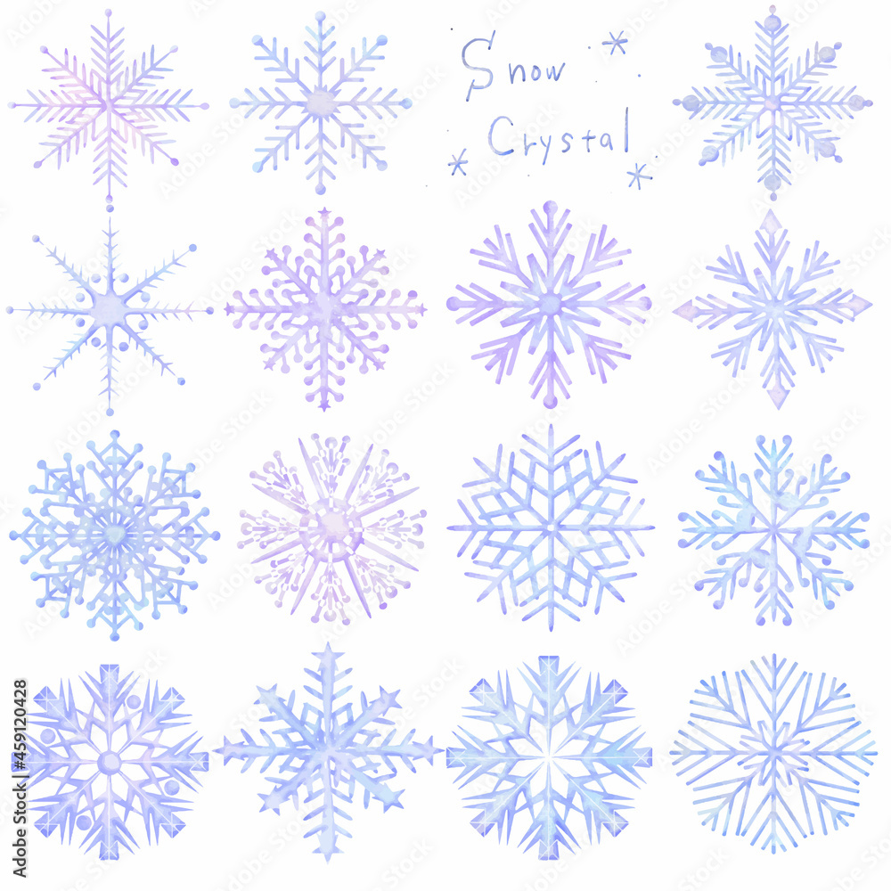 美しい雪の結晶のコレクション半立体バージョン白バックのイラストベクター素材 美しい雪の結晶のコレクション半立体バージョン白バックのイラストベクター素材