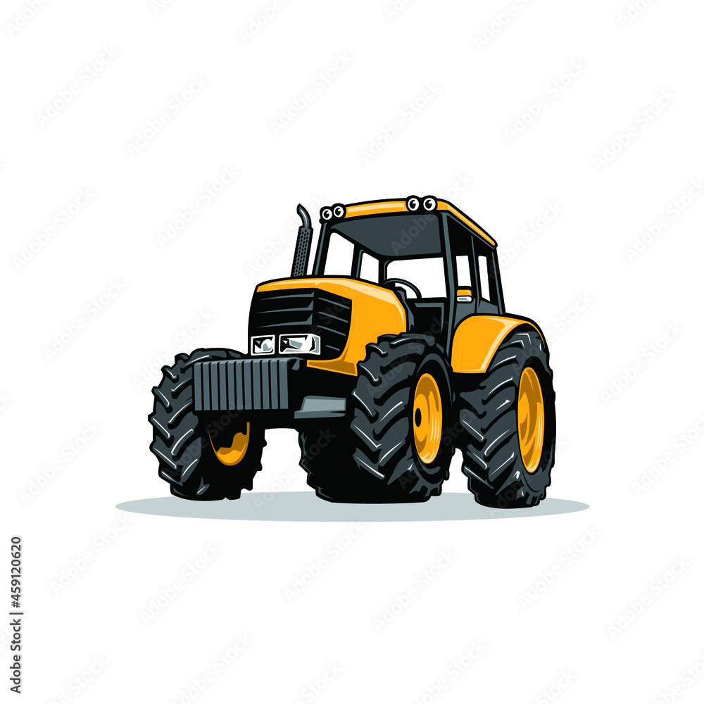 tractor, farm equipment, construction machine isolated vector tractor, farm equipment, construction machine isolated vector