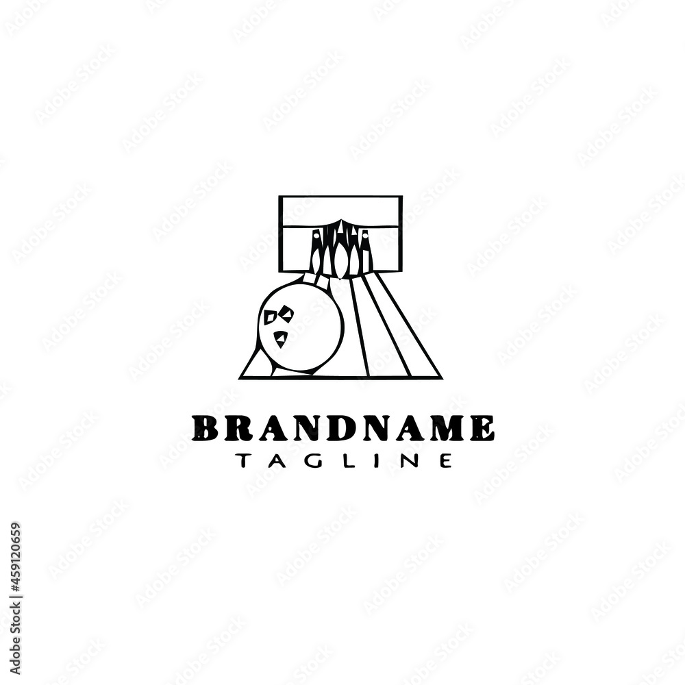 bowling cartoon logo icon design template black vector flat bowling cartoon logo icon design template black vector flat