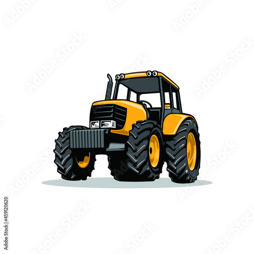 tractor, farm  equipment, construction machine isolated vector