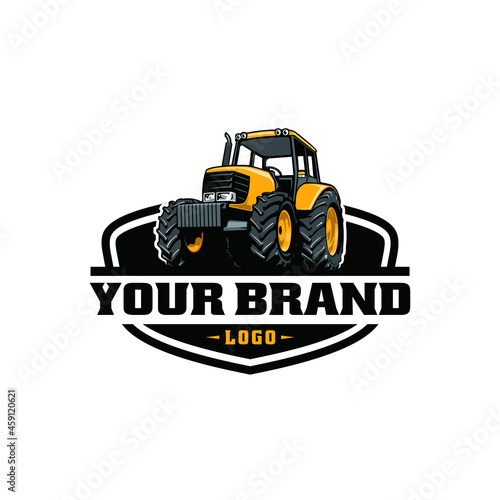 tractor, farm equipment isolated logo vector