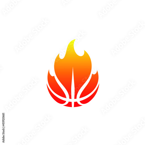 Basketball Fire Vector, Sports Logo Design Template, Abstract Style