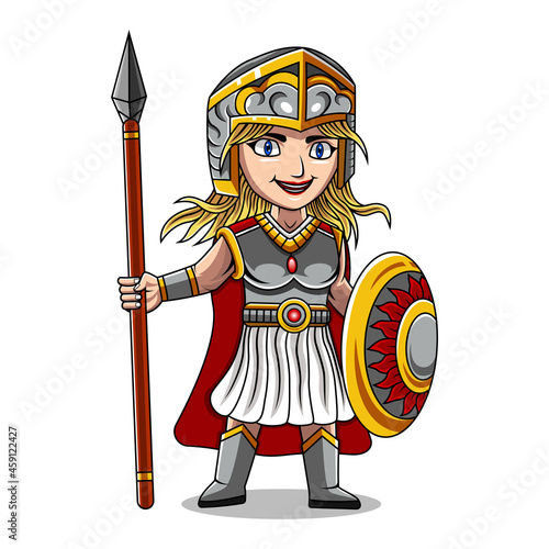 Athena chibi mascot logo designc photo