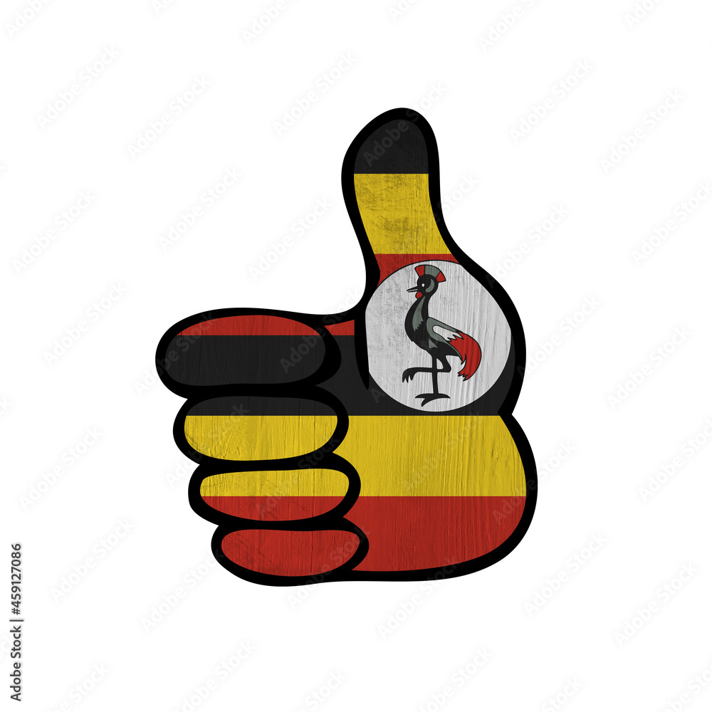 World countries. Hand sign LIKE. Uganda