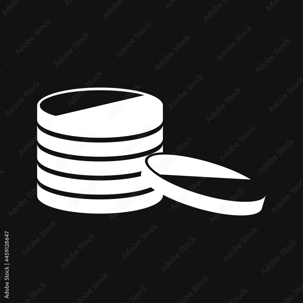 stack of coins icon on grey background stack of coins icon on grey background