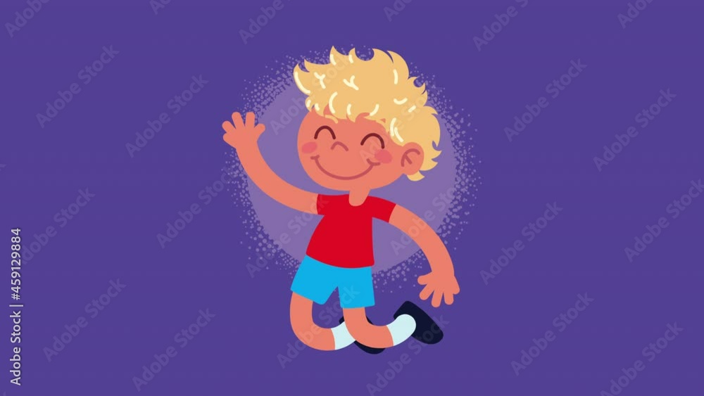 happy little blond boy character animation happy little blond boy character animation