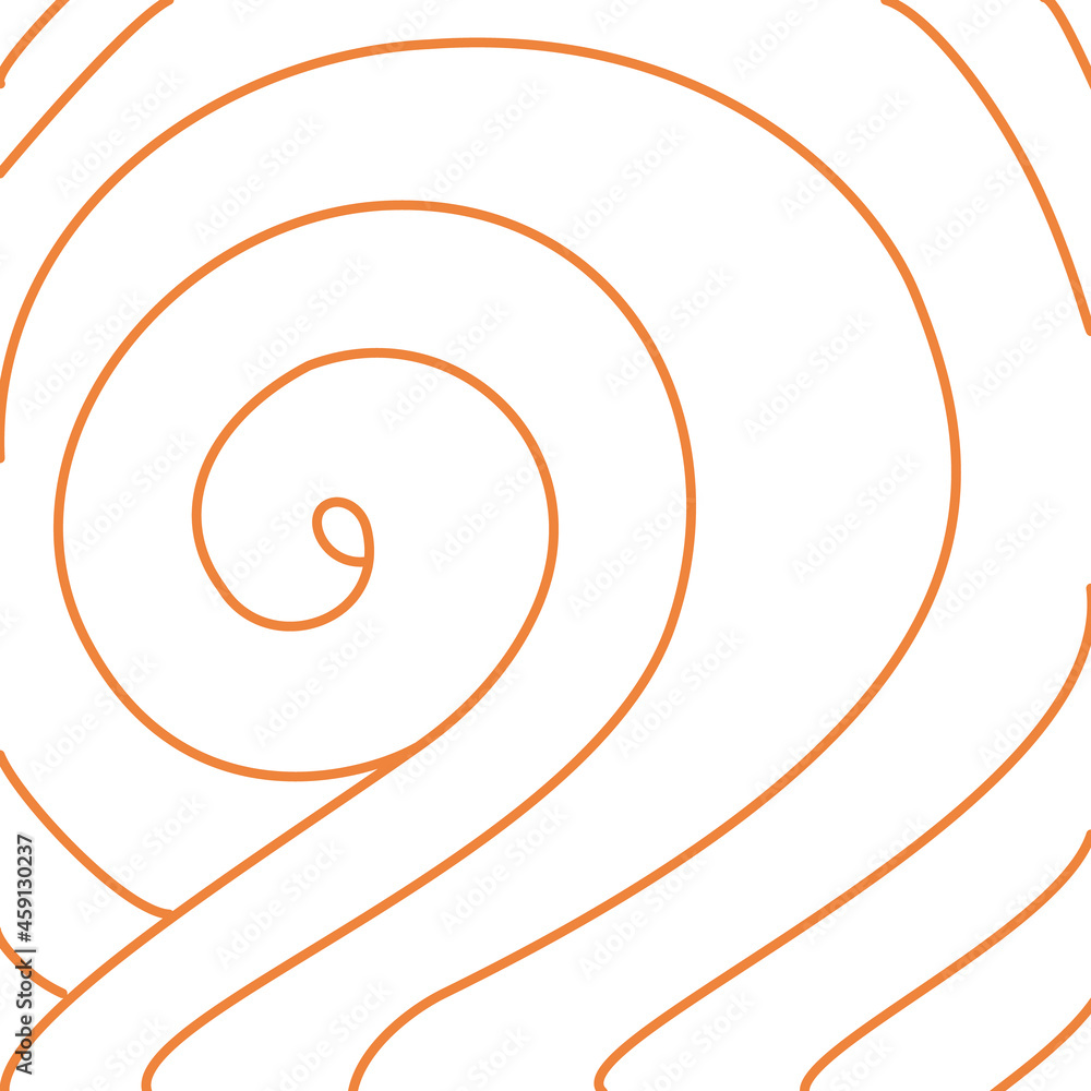 Obraz premium Abstract hand drawn swirl pattern with editable stroke, zentangle stylisation. Elegant vortex artwork.