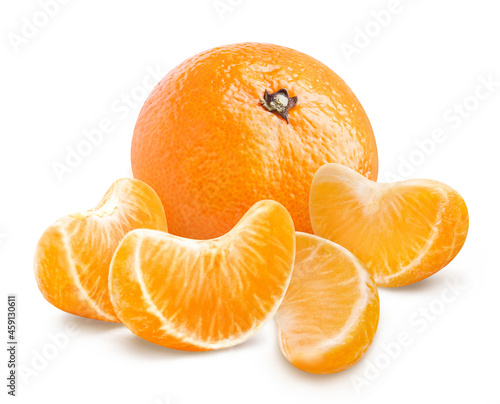 Delicious tangerines, isolated on white background