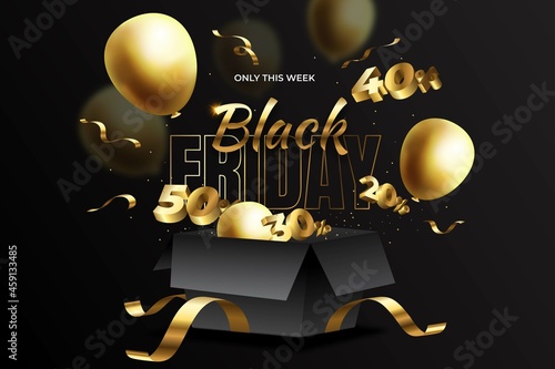 realistic black friday sale background vector design illustration