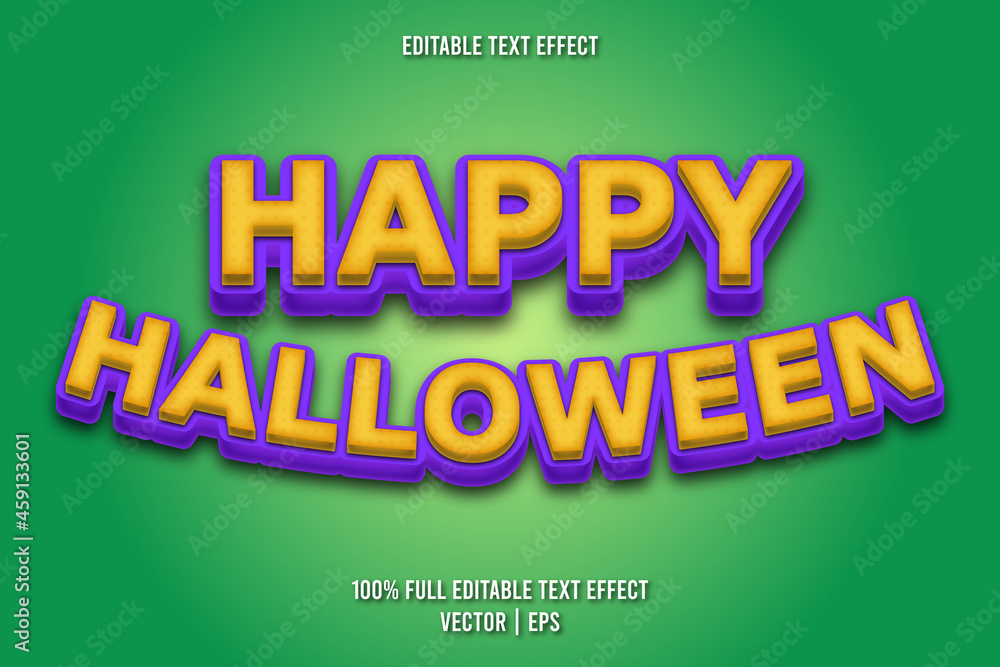 Happy halloween editable text effect comic style