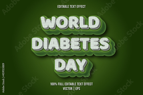 World diabetes day editable text effect comic style